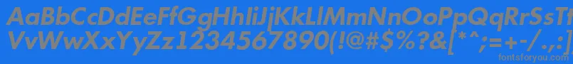 Lisätietoja AFuturicabsBolditalic-fontista AFuturicabsBolditalic-fontti – harmaat kirjasimet sinisellä taustalla