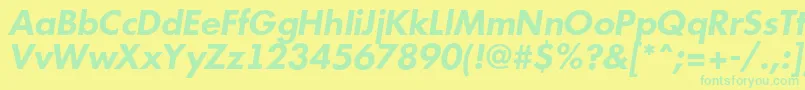 AFuturicabsBolditalic Font – Green Fonts on Yellow Background
