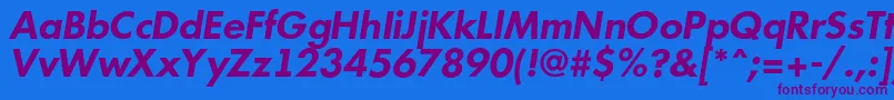 AFuturicabsBolditalic Font – Purple Fonts on Blue Background