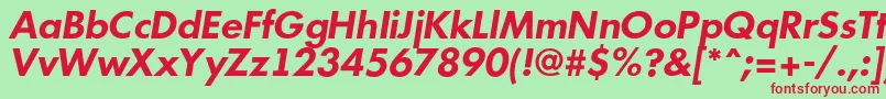 AFuturicabsBolditalic Font – Red Fonts on Green Background