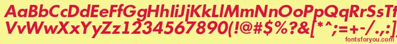 AFuturicabsBolditalic Font – Red Fonts on Yellow Background