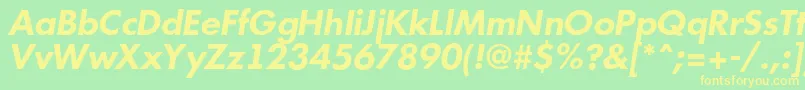 AFuturicabsBolditalic Font – Yellow Fonts on Green Background