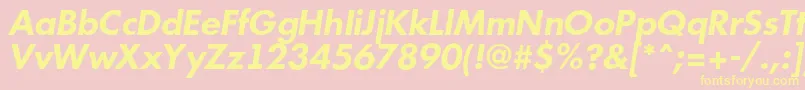 Police AFuturicabsBolditalic – polices jaunes sur fond rose