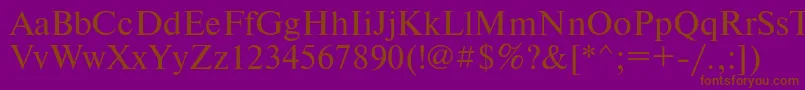 Timeset Font – Brown Fonts on Purple Background