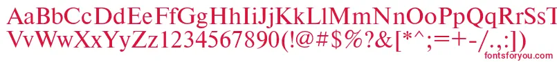 フォントTimeset – 白い背景に赤い文字