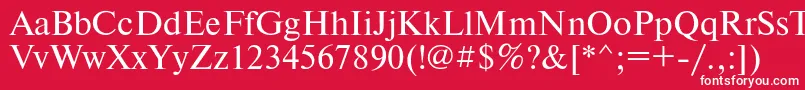 フォントTimeset – 赤い背景に白い文字