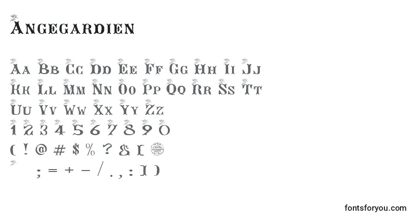 A fonte Angegardien – alfabeto, números, caracteres especiais