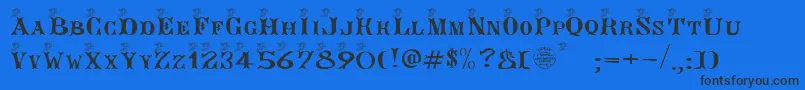Angegardien Font – Black Fonts on Blue Background