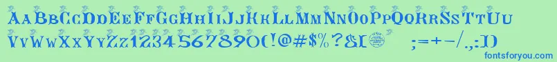 Angegardien Font – Blue Fonts on Green Background