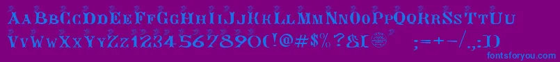 Angegardien Font – Blue Fonts on Purple Background