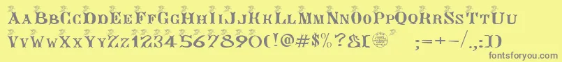 フォントAngegardien – 黄色の背景に灰色の文字
