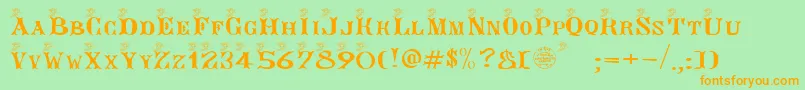 Angegardien Font – Orange Fonts on Green Background