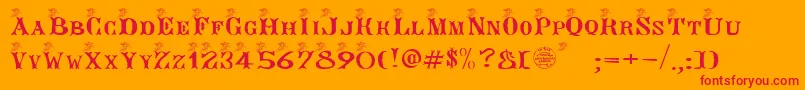 Angegardien Font – Red Fonts on Orange Background