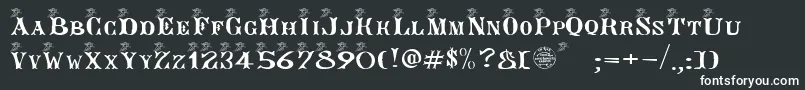 Angegardien-fontti – valkoiset fontit mustalla taustalla