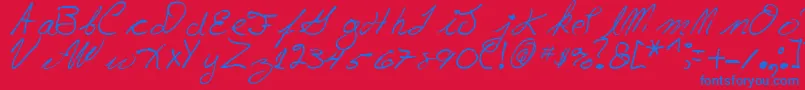 LloydEdenKeays Font – Blue Fonts on Red Background