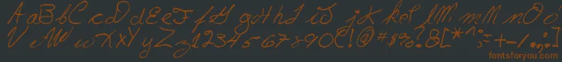 Шрифт LloydEdenKeays – коричневые шрифты на чёрном фоне