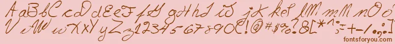 LloydEdenKeays-Schriftart – Braune Schriften auf rosa Hintergrund