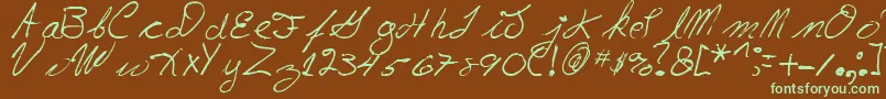 LloydEdenKeays Font – Green Fonts on Brown Background