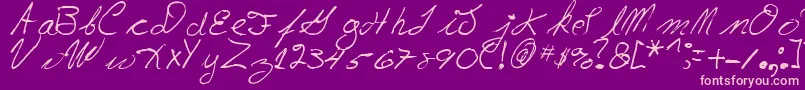 LloydEdenKeays Font – Pink Fonts on Purple Background