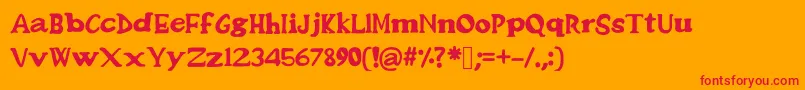 Bonesofgaramond Font – Red Fonts on Orange Background