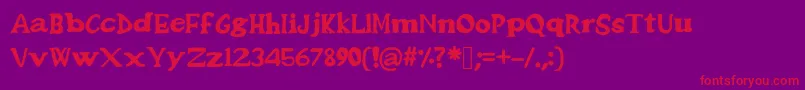 Bonesofgaramond Font – Red Fonts on Purple Background