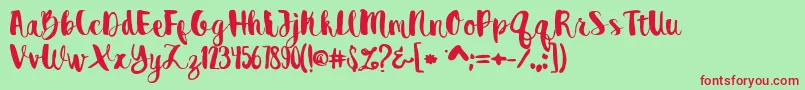 Destain Font – Red Fonts on Green Background