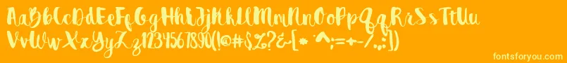 Destain Font – Yellow Fonts on Orange Background