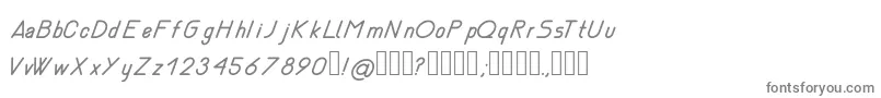 NemesiaItalic-fontti – harmaat kirjasimet valkoisella taustalla