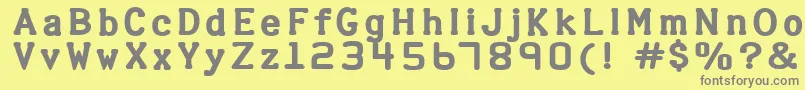 フォントHalter – 黄色の背景に灰色の文字