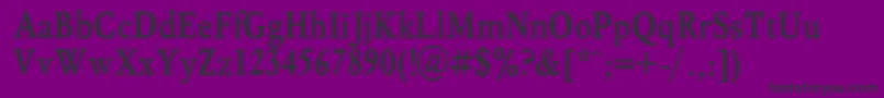 フォントMyslnarrowcBold – 紫の背景に黒い文字