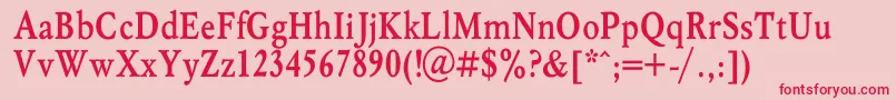 MyslnarrowcBold Font – Red Fonts on Pink Background