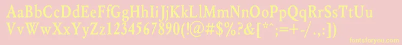 MyslnarrowcBold Font – Yellow Fonts on Pink Background