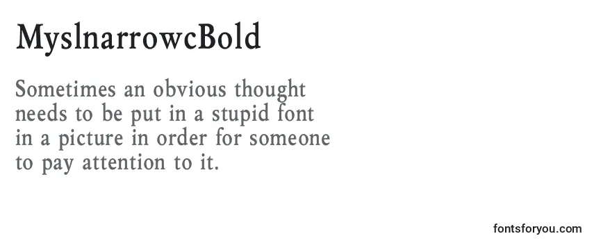 Review of the MyslnarrowcBold Font