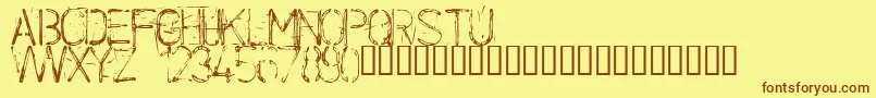 AlliedengineLubeda Font – Brown Fonts on Yellow Background