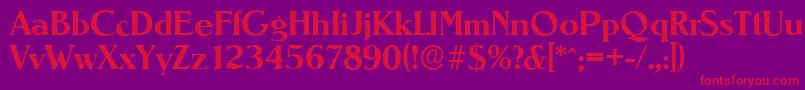 NevadaserialBold Font – Red Fonts on Purple Background