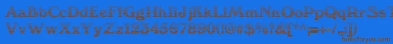 We3Db Font – Brown Fonts on Blue Background