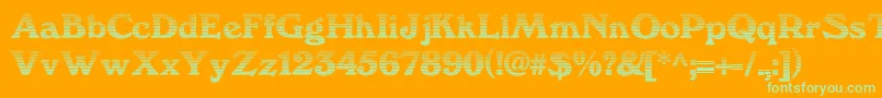 We3Db Font – Green Fonts on Orange Background