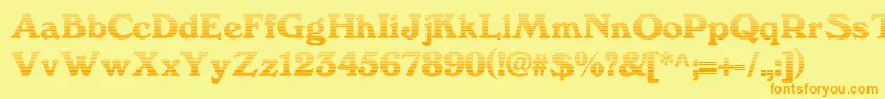 We3Db Font – Orange Fonts on Yellow Background