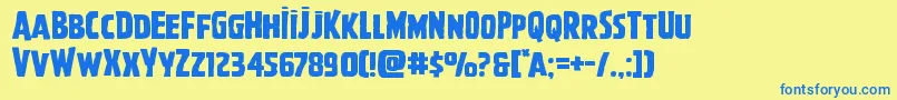 Ghoulishintentexpand Font – Blue Fonts on Yellow Background