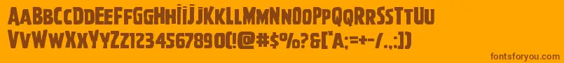 Ghoulishintentexpand-Schriftart – Braune Schriften auf orangefarbenem Hintergrund