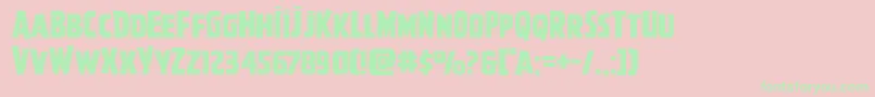 Ghoulishintentexpand-Schriftart – Grüne Schriften auf rosa Hintergrund