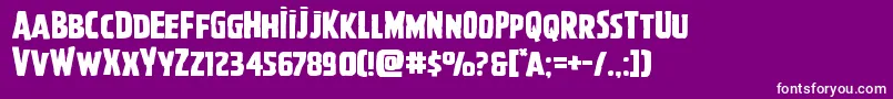 フォントGhoulishintentexpand – 紫の背景に白い文字