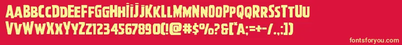 Ghoulishintentexpand Font – Yellow Fonts on Red Background