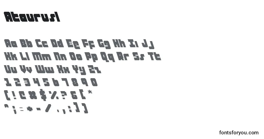Czcionka Ataurusl – alfabet, cyfry, specjalne znaki