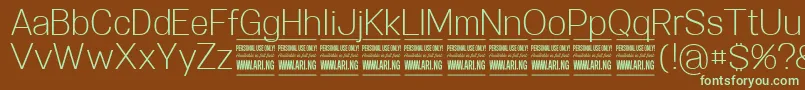 SpecifypersonalNormlight Font – Green Fonts on Brown Background