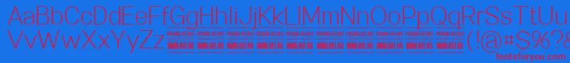 SpecifypersonalNormlight Font – Red Fonts on Blue Background