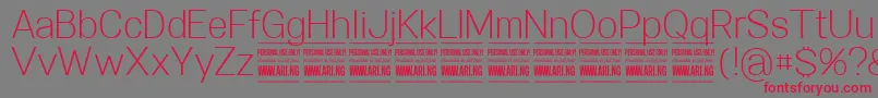 SpecifypersonalNormlight Font – Red Fonts on Gray Background
