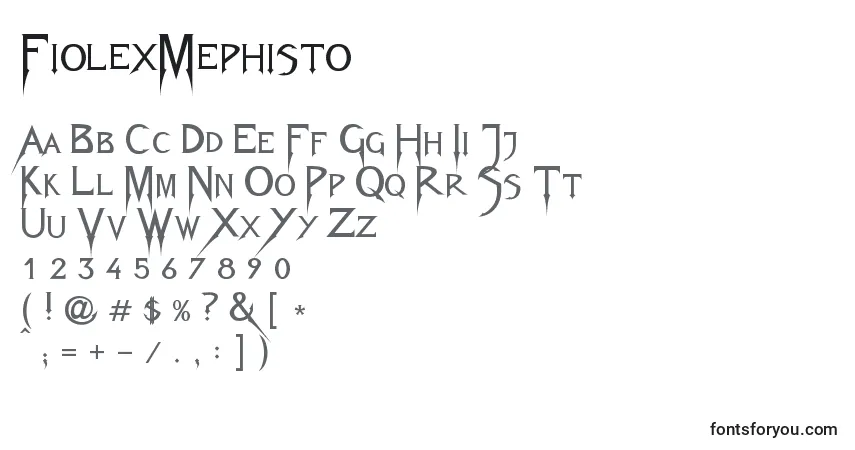 A fonte FiolexMephisto – alfabeto, números, caracteres especiais