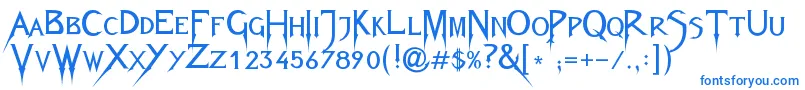 FiolexMephisto-Schriftart – Blaue Schriften auf weißem Hintergrund
