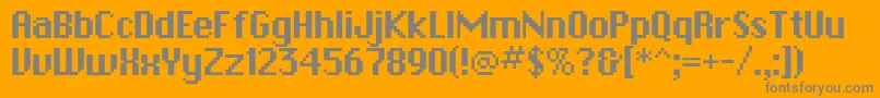 PfbitmapOnesquared Font – Gray Fonts on Orange Background